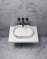 Abber Stein Раковина накладная овальная 56x36x16h см, цвет: белый матовый AS2655