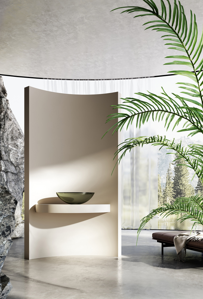 Abber Kristall Раковина накладная прозрачная овальная 50x35x15h см, цвет: оливковый AT2802Vesuvian