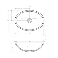 Abber Kristall Раковина накладная прозрачная овальная 50x35x15h см, цвет: оливковый AT2802Vesuvian
