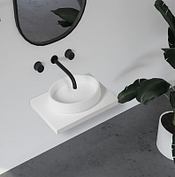 Abber Stein Раковина накладная овальная 60x42x15h см, цвет: белый матовый AS2605