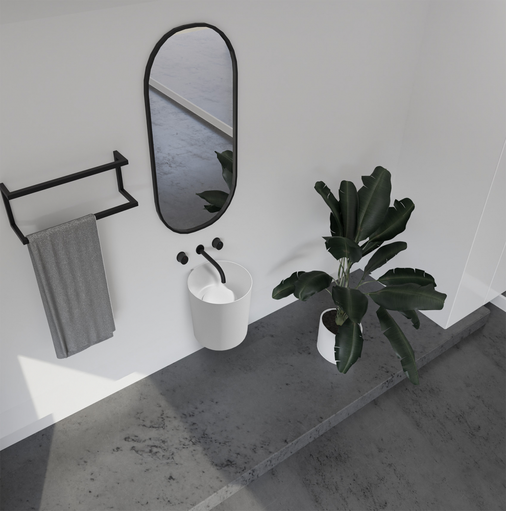 Abber Stein Раковина подвесная круглая 42x42x50h см, цвет: белый матовый AS2624