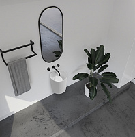 Abber Stein Раковина подвесная круглая 42x42x50h см, цвет: белый матовый AS2624