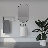 Abber Stein Раковина подвесная круглая 42x42x50h см, цвет: белый матовый AS2624