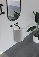 Abber Stein Раковина подвесная круглая 42x42x50h см, цвет: белый матовый AS2624