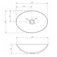 Abber Stein Раковина накладная овальная 50x35x15h см, цвет: белый матовый AS2609