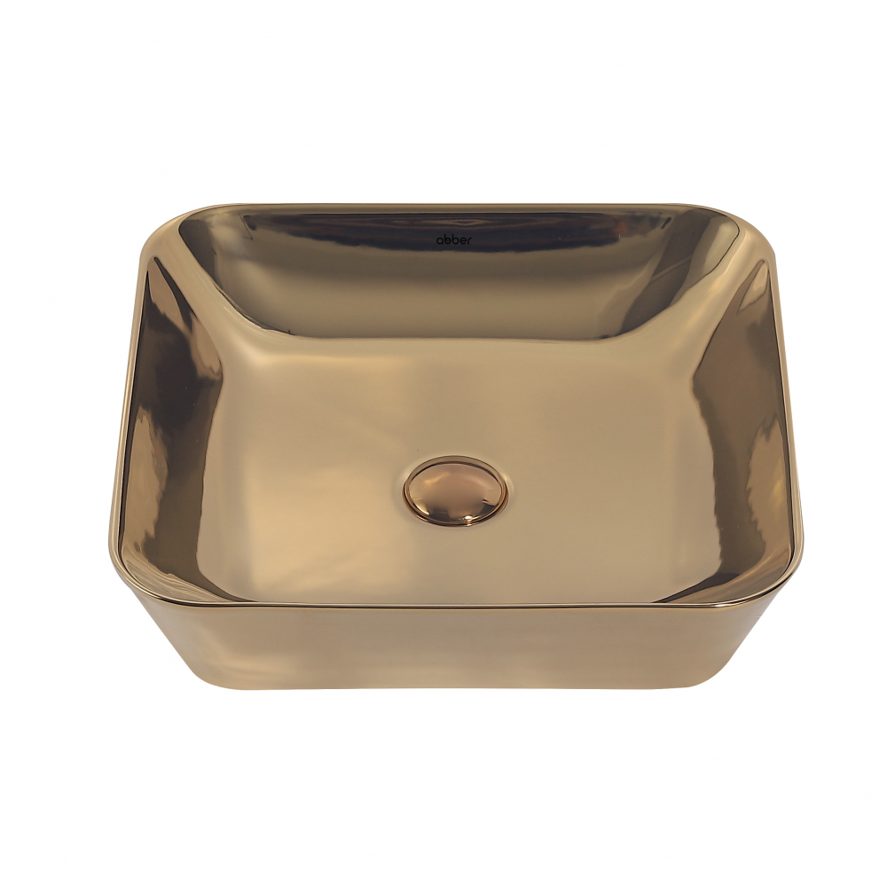 Abber Rechteck Раковина накладная квадратная 43x43x11h см, цвет: золото AC2205GG