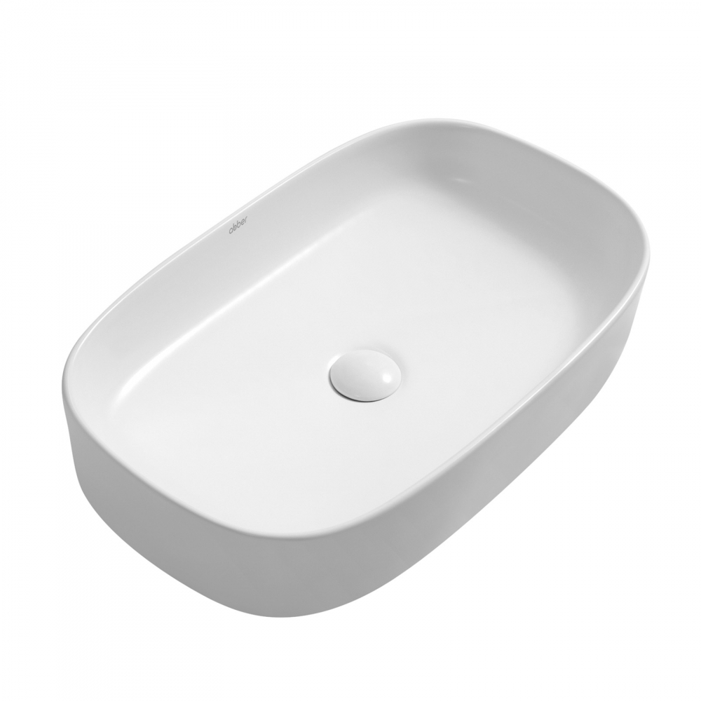Abber Rechteck Раковина накладная овальная 61x37,5x12h см, цвет: белый AC2209