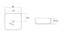 Abber Rechteck Раковина накладная квадратная 38,5x38,5x13,5h см, цвет: серебро матовое AC2211MS