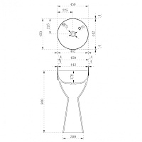 Abber Kristall Раковина отдельностоящая прозрачная круглая 45x45x90h см, цвет: черный AT2703Onyx