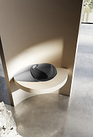 Abber Kristall Раковина накладная прозрачная квадратная 43x43x15h см, цвет: черный AT2806Onyx