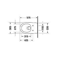 Duravit Architec Унитаз подвесной безободковый с крышкой-сидением 36,5x57,5x32h см, цвет: белый 45720900A1
