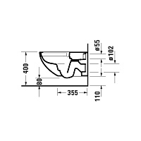 Duravit Architec Унитаз подвесной безободковый с крышкой-сидением 36,5x57,5x32h см, цвет: белый 45720900A1