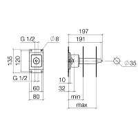 Dornbracht Встроенная часть вентиля 1/2", латунь 3560797090