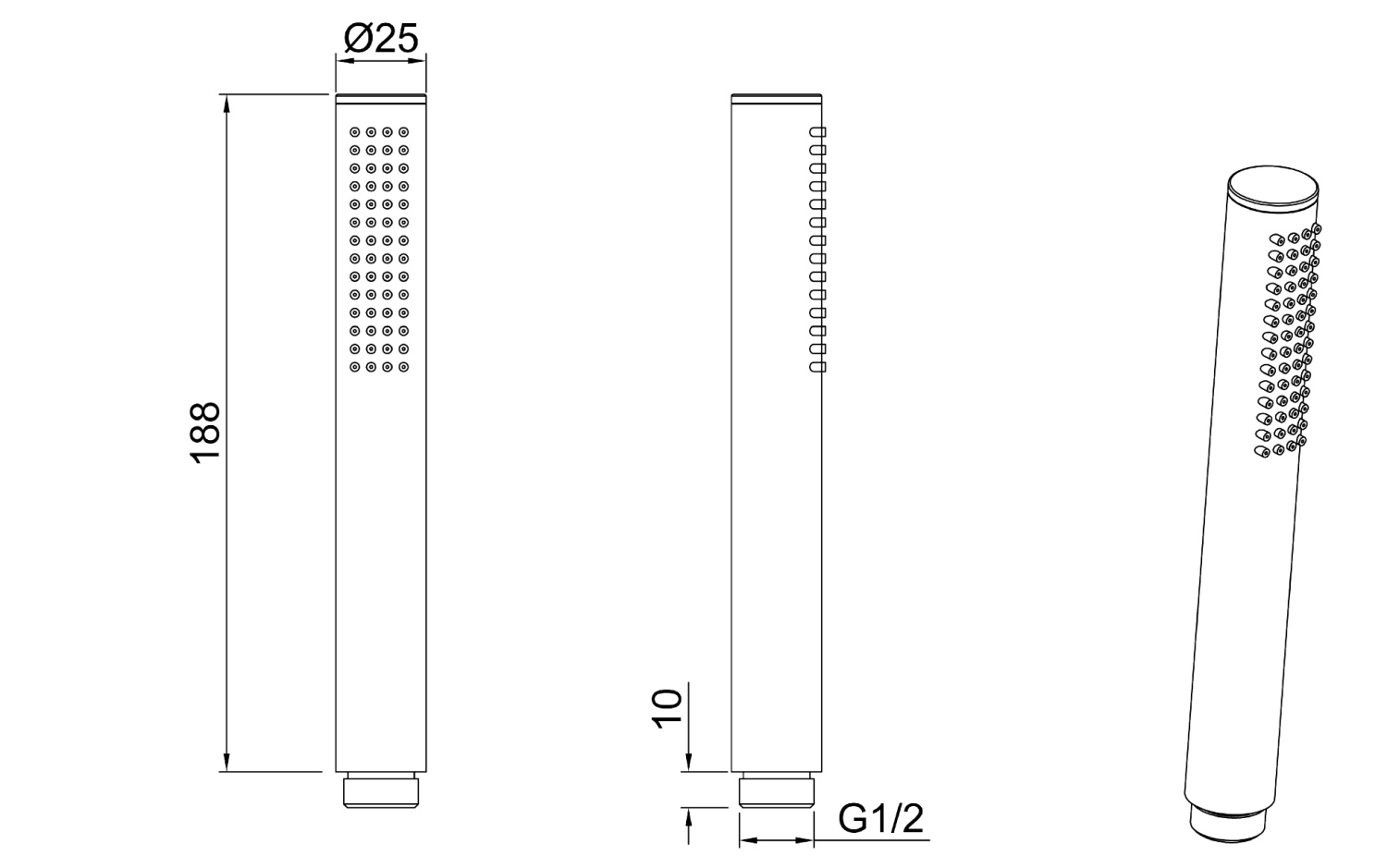 Allen Brau Priority Ручной душ, 1 режим струи, 2,5x2,5x18,8h см, цвет: графит брашированный 5.31020-MG