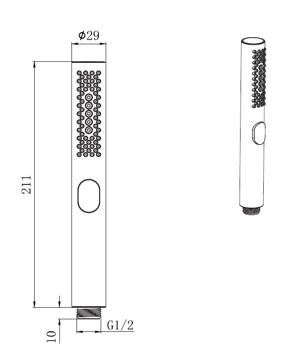 Allen Brau Priority Ручной душ, 3 режима струи, 2,9x2,9x21,1h см, цвет: графит брашированный 5.31A20-MG