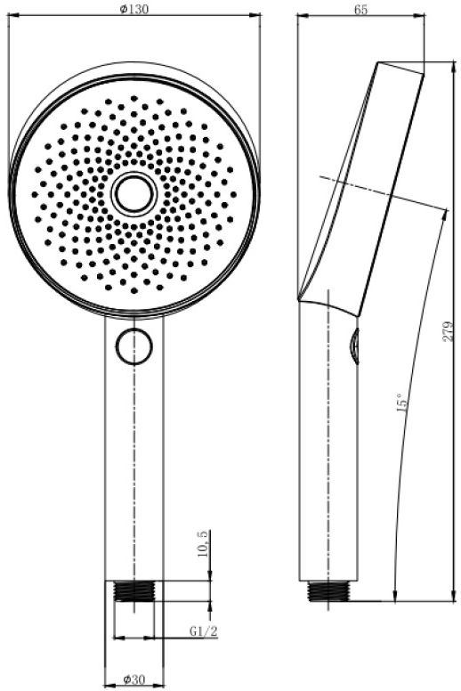 Allen Brau Priority Ручной душ, 3 режима струи, 13x6,5x27,9h см, цвет: графит брашированный 5.31B20-MG