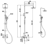 Allen Brau Eclipse Душевая стойка: смеситель, ручной душ, верхний душ, шланг 150 см, цвет: хром 5.E1006-00