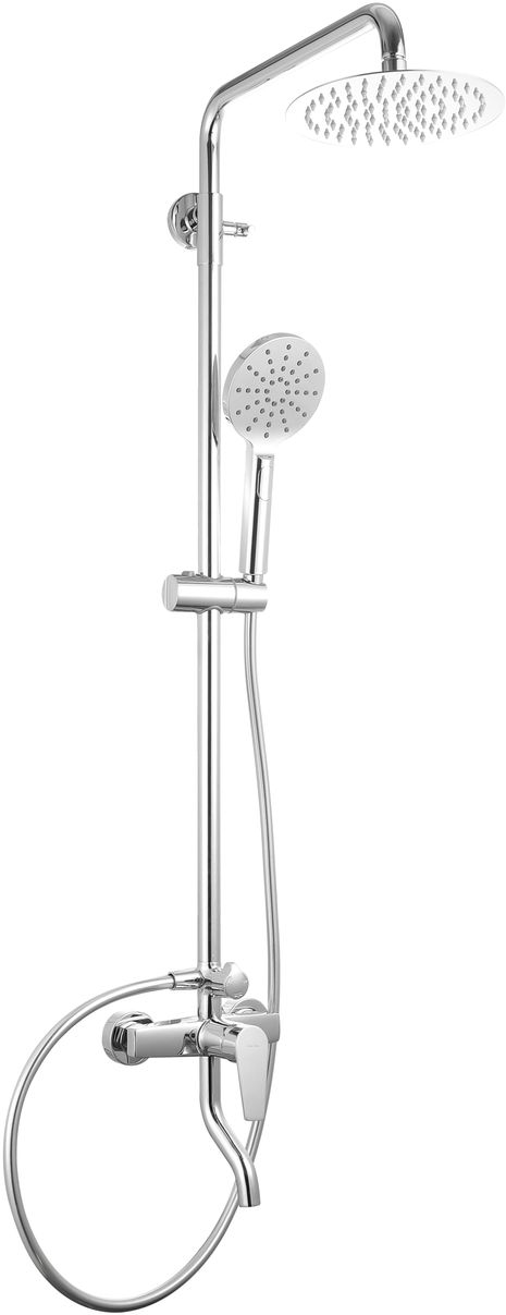 Allen Brau Eclipse Душевая стойка: смеситель, ручной душ, верхний душ, шланг 150 см, цвет: хром 5.E1007-00