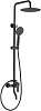 Allen Brau Eclipse Душевая стойка: смеситель, ручной и верхний душ, шланг 150 см, цвет: черный мат 5.E1007-31