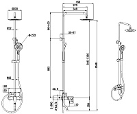 Allen Brau Eclipse Душевая стойка: смеситель, ручной и верхний душ, шланг 150 см, цвет: черный мат 5.E1007-31