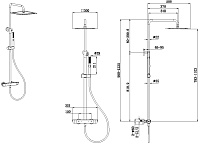 Allen Brau Infinity Душевая стойка: термостат, ручной душ, верхний душ, шланг 150 см, цвет: хром 5.21032-00