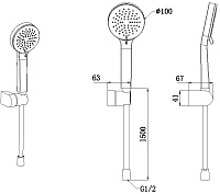 Allen Brau Eclipse Душевой гарнитур: ручной душ, держатель, шланг 150 см, цвет: хром 5.E1005-00