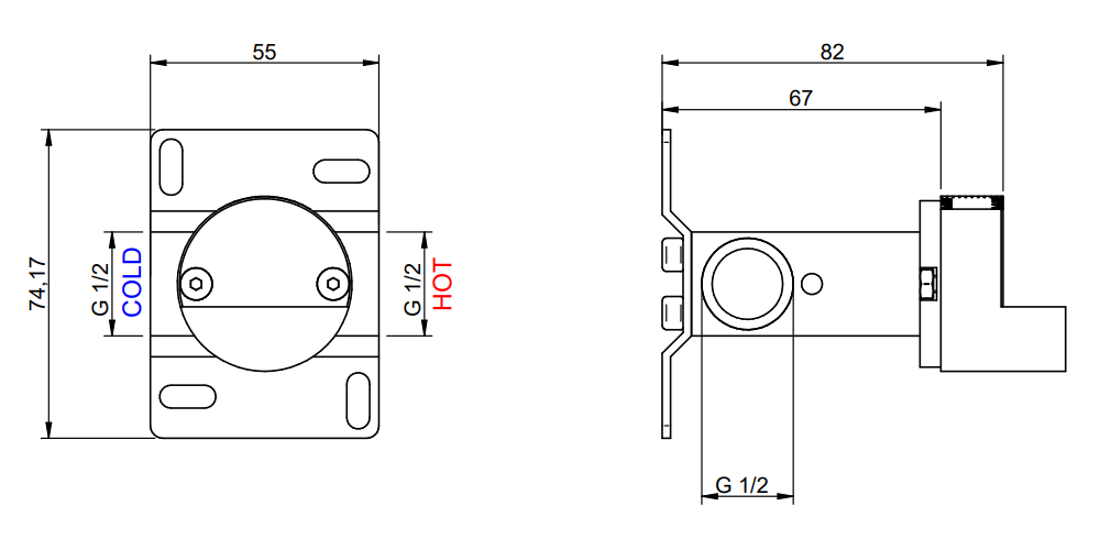 Treemme Встраиваемая часть смесителя для раковины/биде RWIT6051ZZ02