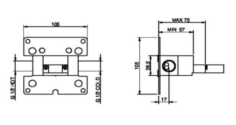 Treemme Встраиваемая часть смесителя для раковины RWIT2551ZZ11