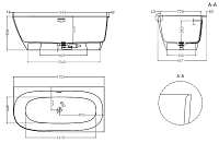 Salini Sofia Ванна из S-Stone угловая 170x85 см, цвет: белый матовый 102524M