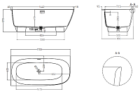 Salini Sofia Ванна из S-Sense угловая 170x85 см, цвет: белый глянцевый 102515G