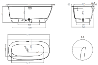 Salini Sofia Ванна из S-Stone угловая 170x85 см, цвет: белый матовый 102525M