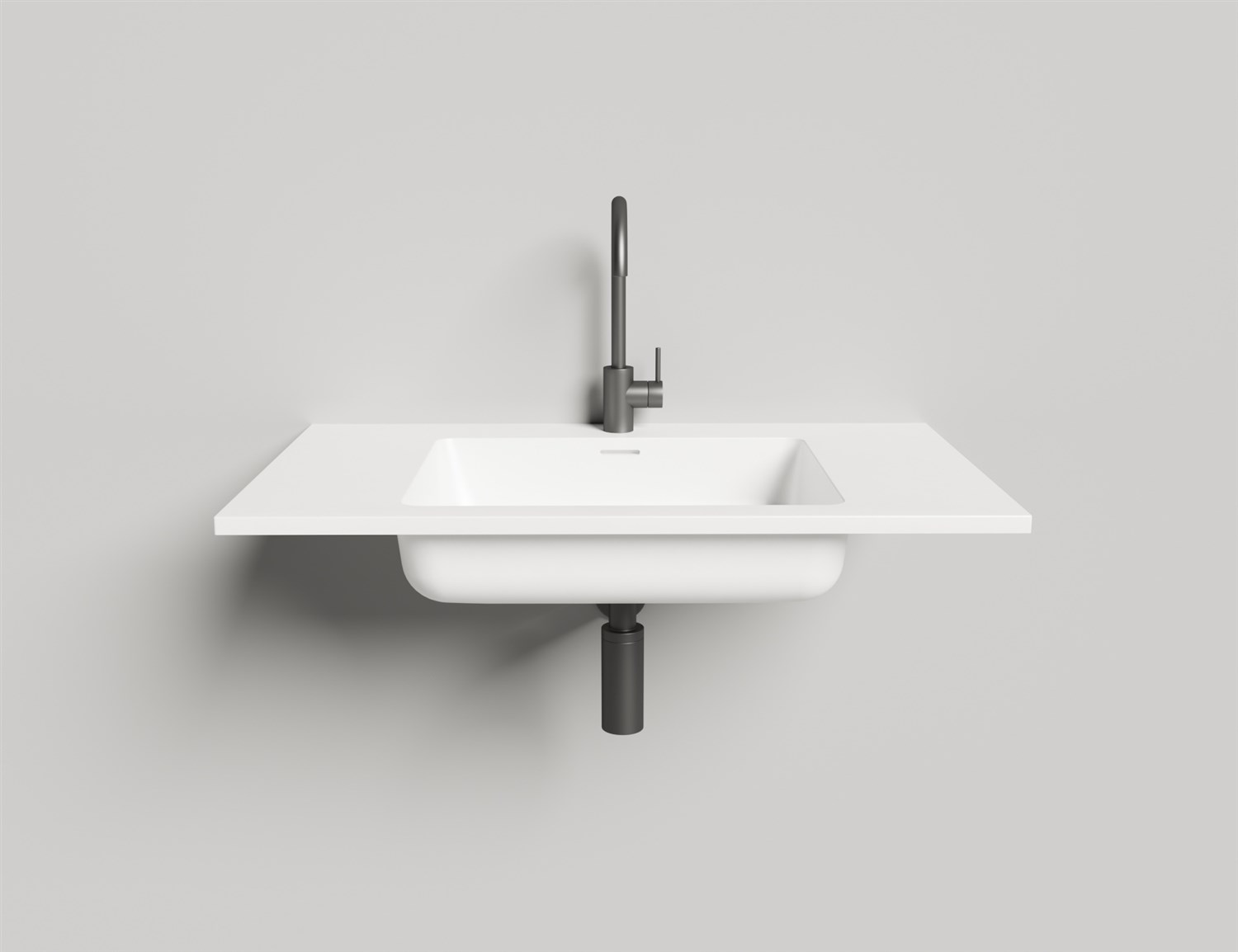 Salini Onda 80 Раковина столешница прямоугольная, 80x50x16h см, матовый цвет: RAL 1402201MF