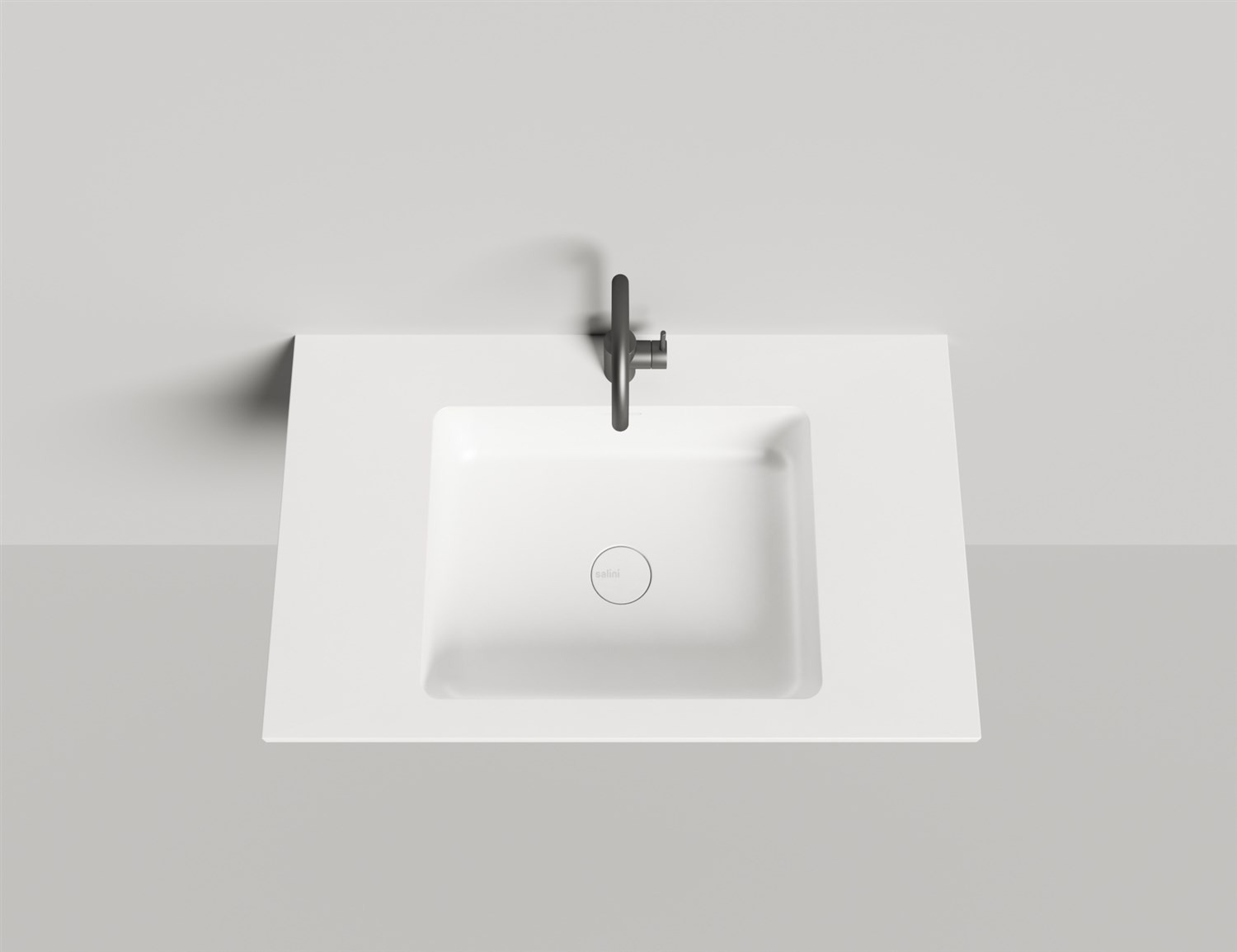 Salini Onda 80 Раковина столешница прямоугольная, 80x50x16h см, матовый цвет: RAL 1402201MF