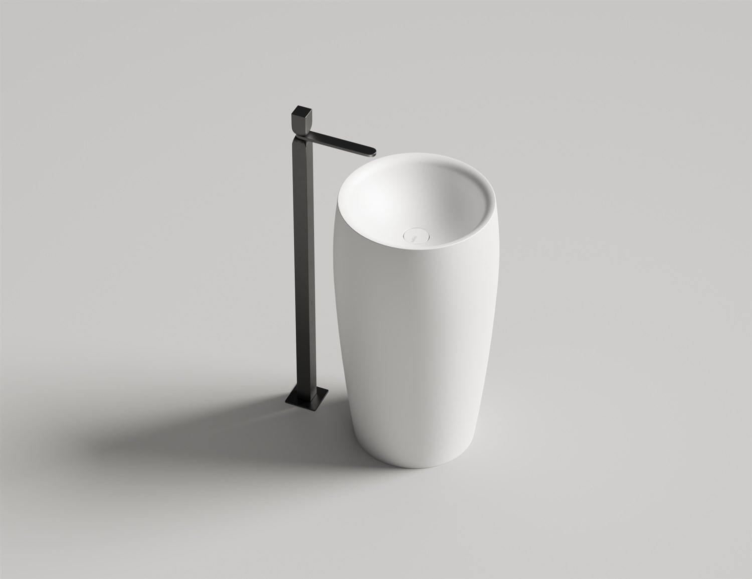 Salini Alda 03 Раковина напольная круглая, д/к, сифон 47x47x90h см, матовый цвет: RAL 130321MF