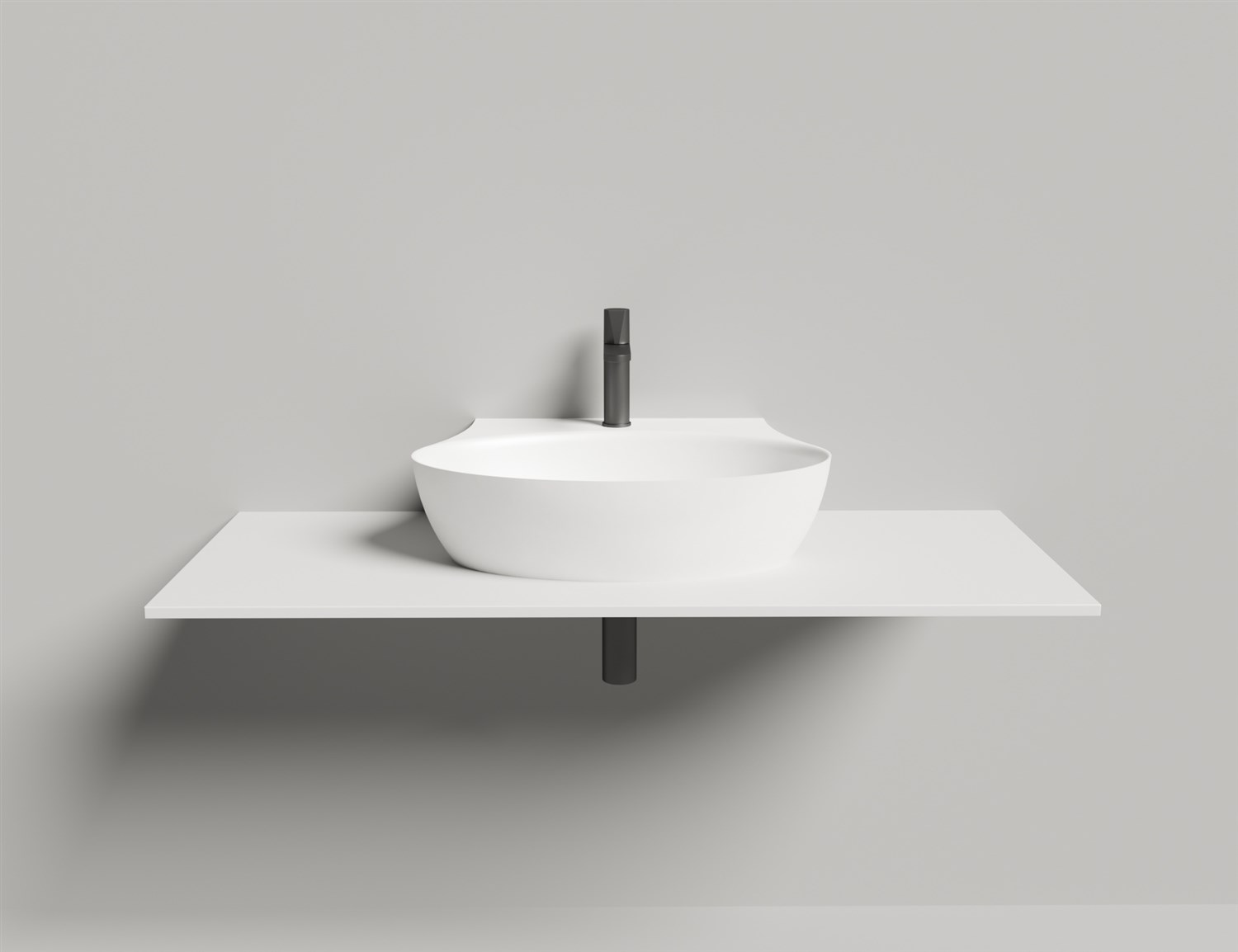 Salini Alda Wall 01 Раковина подвесная округлая 58x45x15h см, цвет: белый глянцевый 140311G