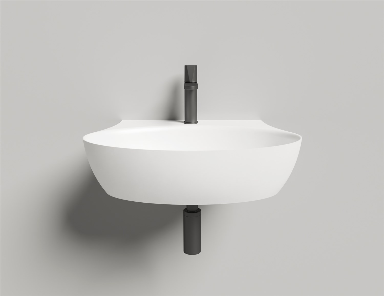 Salini Alda Wall 01 Раковина подвесная округлая 58x45x15h см, цвет: белый матовый 140321M