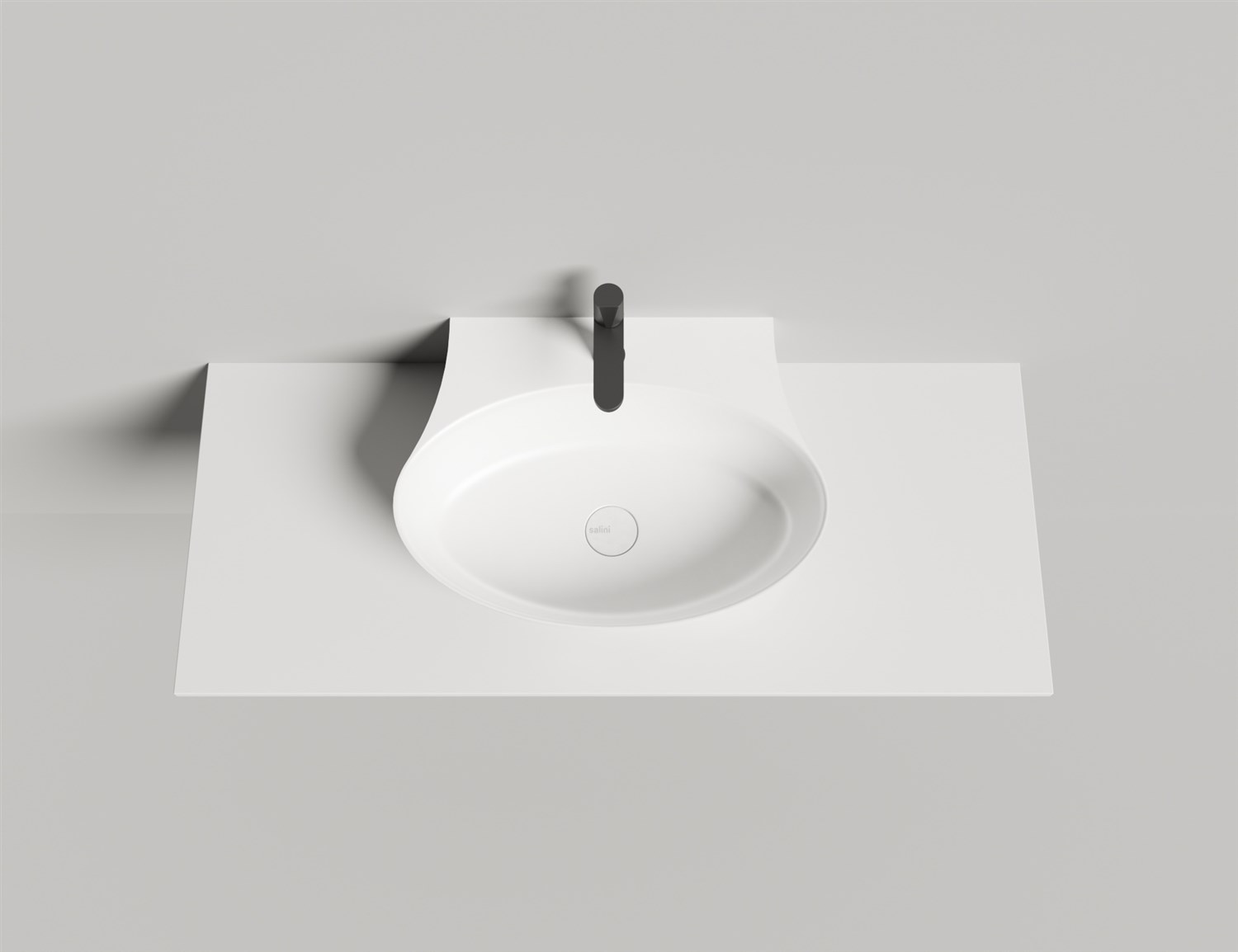 Salini Alda Wall 01 Раковина подвесная округлая 58x45x15h см, глянцевый цвет: RAL 140311GF