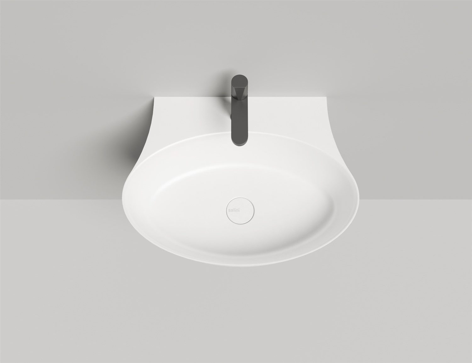 Salini Alda Wall 01 Раковина мебельная S-Stone, округлая, 58х45х15h см, цвет: по RAL, матовый 140321MF