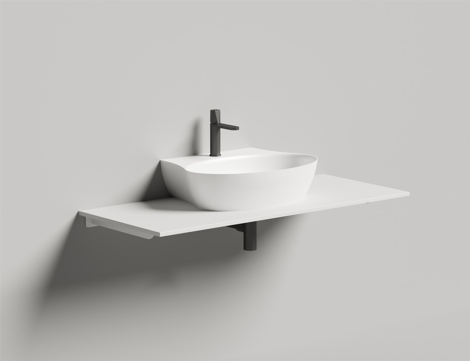 Salini Alda Wall 01 Раковина мебельная S-Stone, округлая, 58х45х15h см, цвет: по RAL, матовый 140321MF