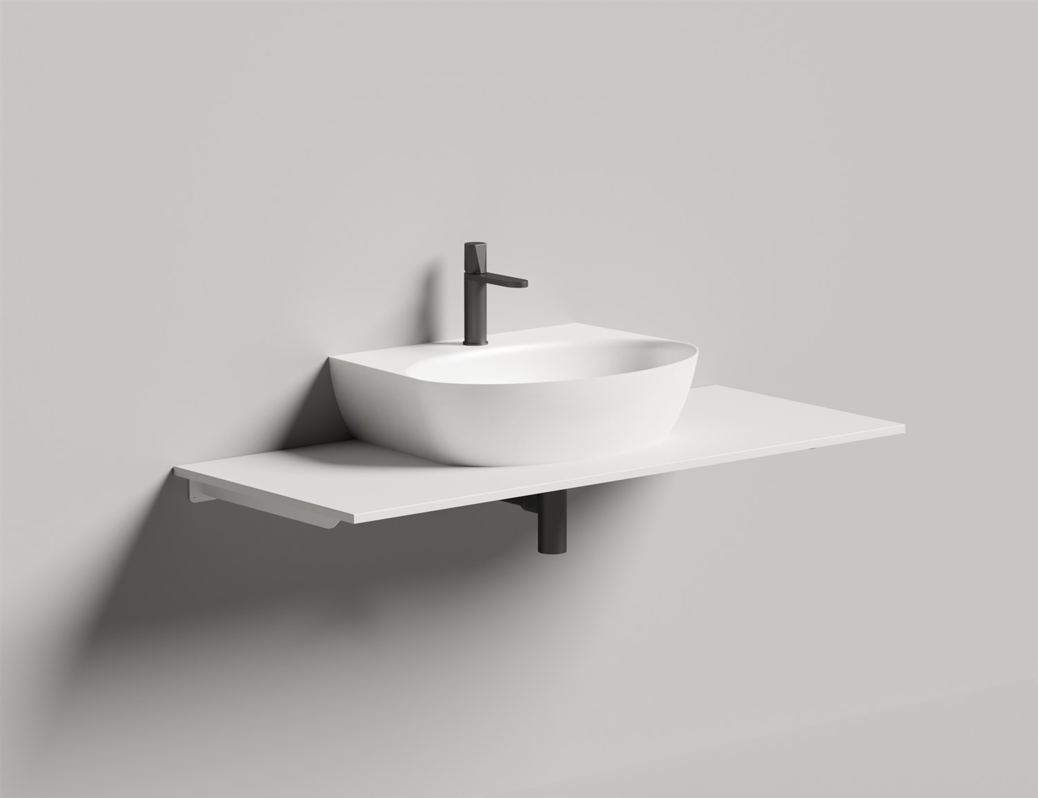 Salini Alda Wall 02 Раковина подвесная округлая 58x45x15h см, цвет: белый глянцевый 140312G