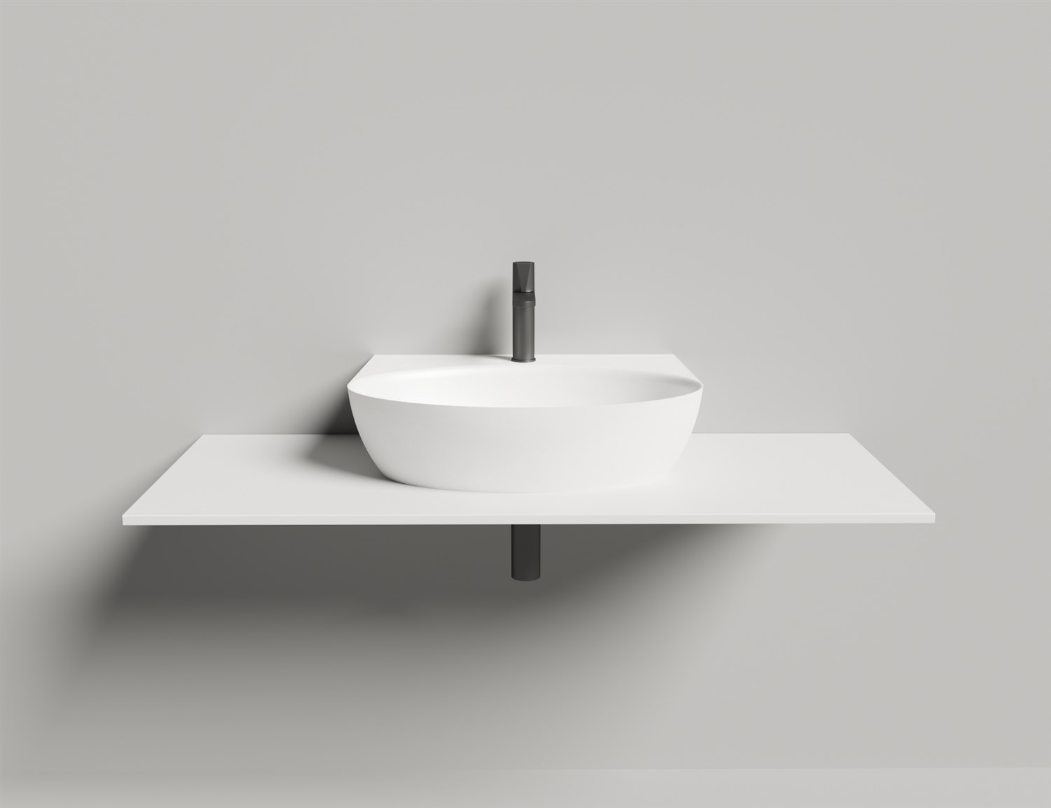 Salini Alda Wall 02 Раковина подвесная округлая 58x45x15h см, цвет: белый глянцевый 140312G