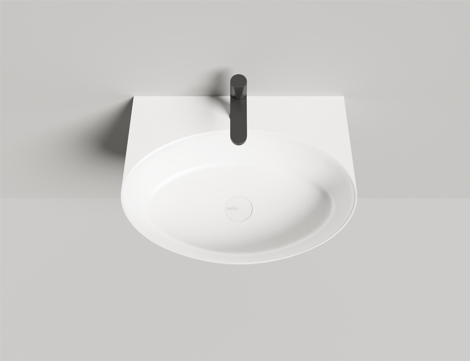 Salini Alda Wall 02 Раковина подвесная округлая 58x45x15h см, цвет: белый глянцевый 140312G