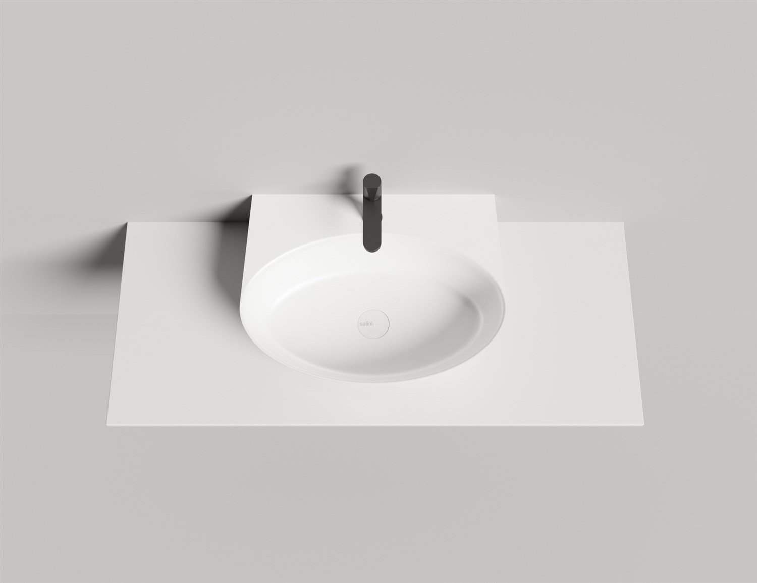 Salini Alda Wall 02 Раковина подвесная округлая 58x45x15h см, цвет: белый матовый 140322M