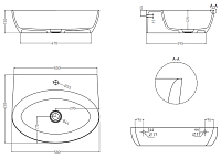 Salini Alda Wall 02 Раковина подвесная округлая 58x45x15h см, глянцевый цвет: RAL 140312GF