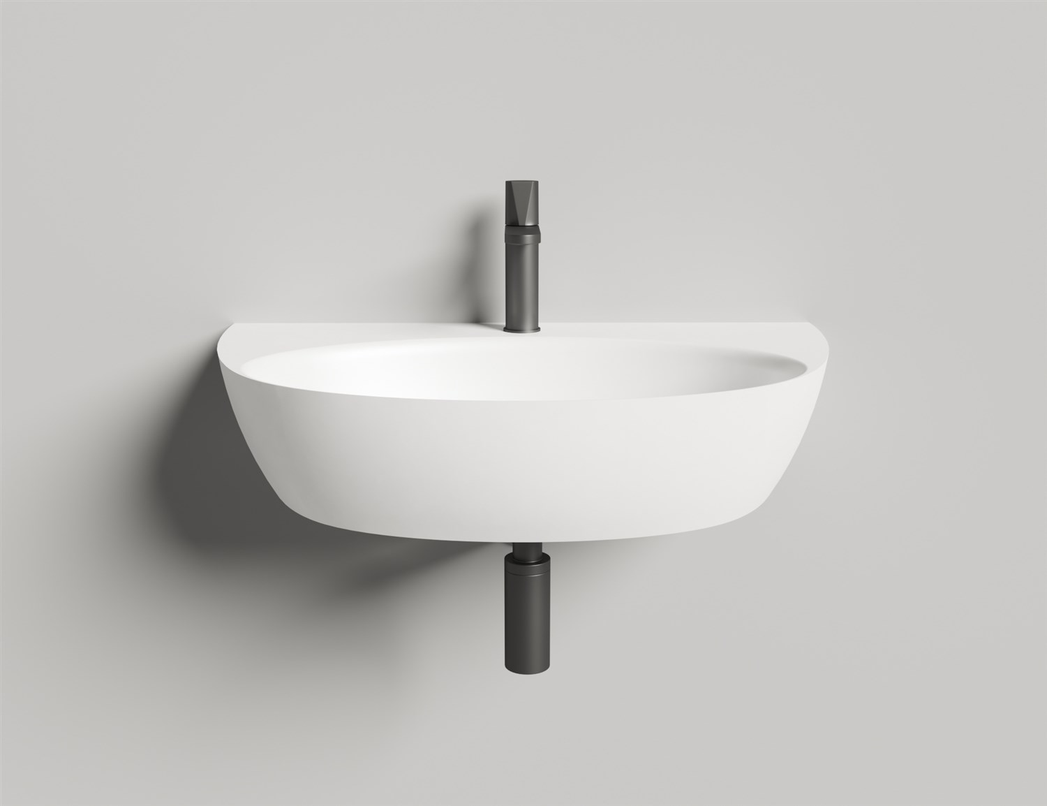 Salini Alda Wall 03 Раковина подвесная округлая 71x45x15h см, цвет: белый глянцевый 140313G