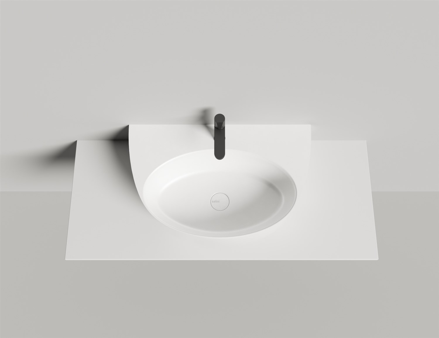 Salini Alda Wall 03 Раковина подвесная округлая 71x45x15h см, цвет: белый матовый 140323M