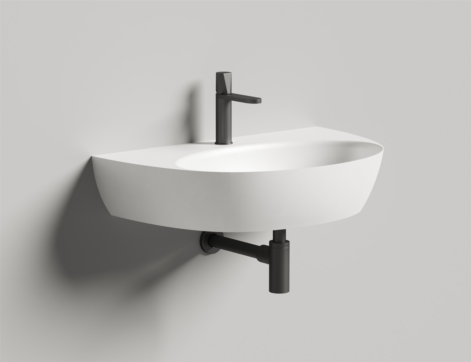 Salini Alda Wall 03 Раковина подвесная округлая 71x45x15h см, цвет: белый матовый 140323M