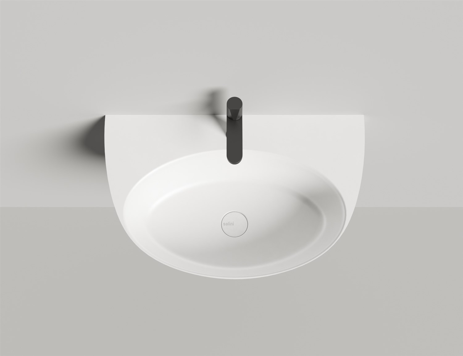 Salini Alda Wall 03 Раковина подвесная округлая 71x45x15h см, цвет: белый матовый 140323M