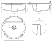 Salini Armonia Top 02 Раковина накладная круглая 45x45x16h см, цвет: белый матовый 130126M