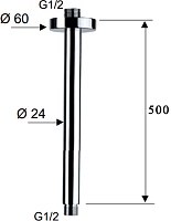 Remer Кронштейн потолочный 50,5 см, цвет: cromo 347N50